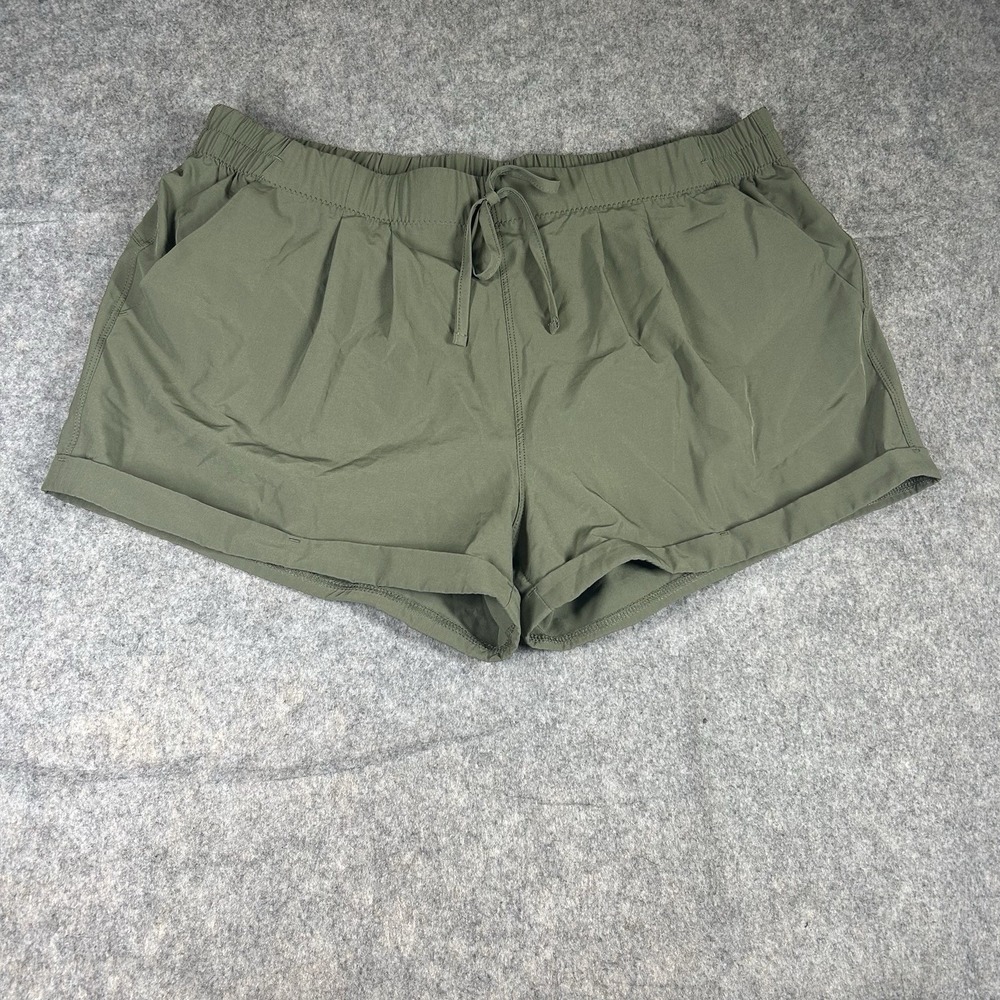 Zyia Summer Shorts Womens 2XL Olive Green Athleisure Hiking Outdoor